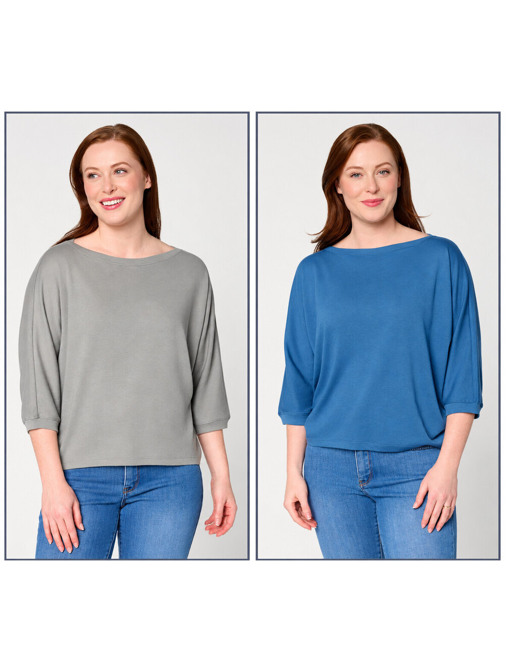 Barefoot Dreams Malibu Collection Slub Jersey 2 Pack Dolman Tees, Size Small